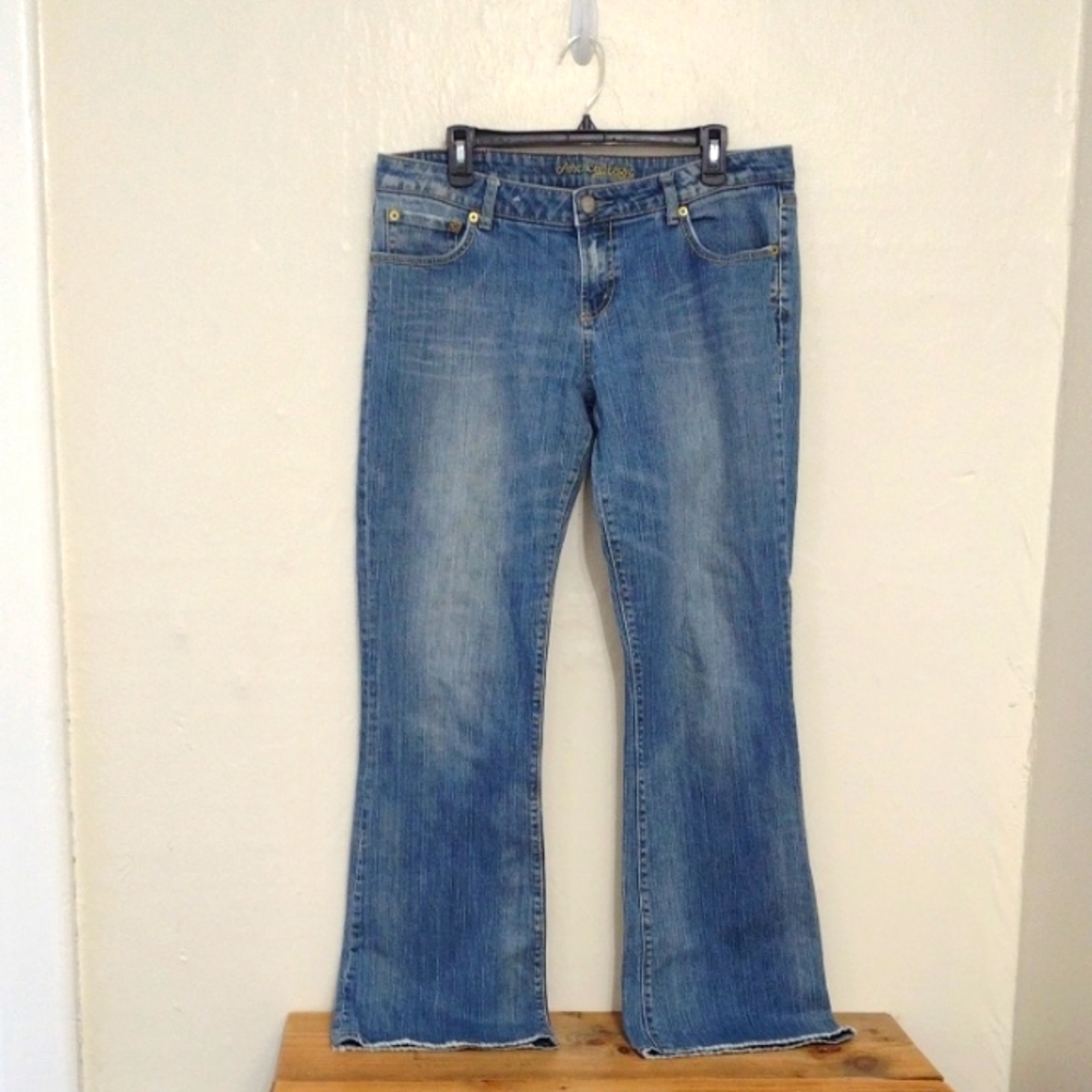 American Eagle Outfitters Vintage Hipster Flare Ankle Jeans Size 14 Long 33"